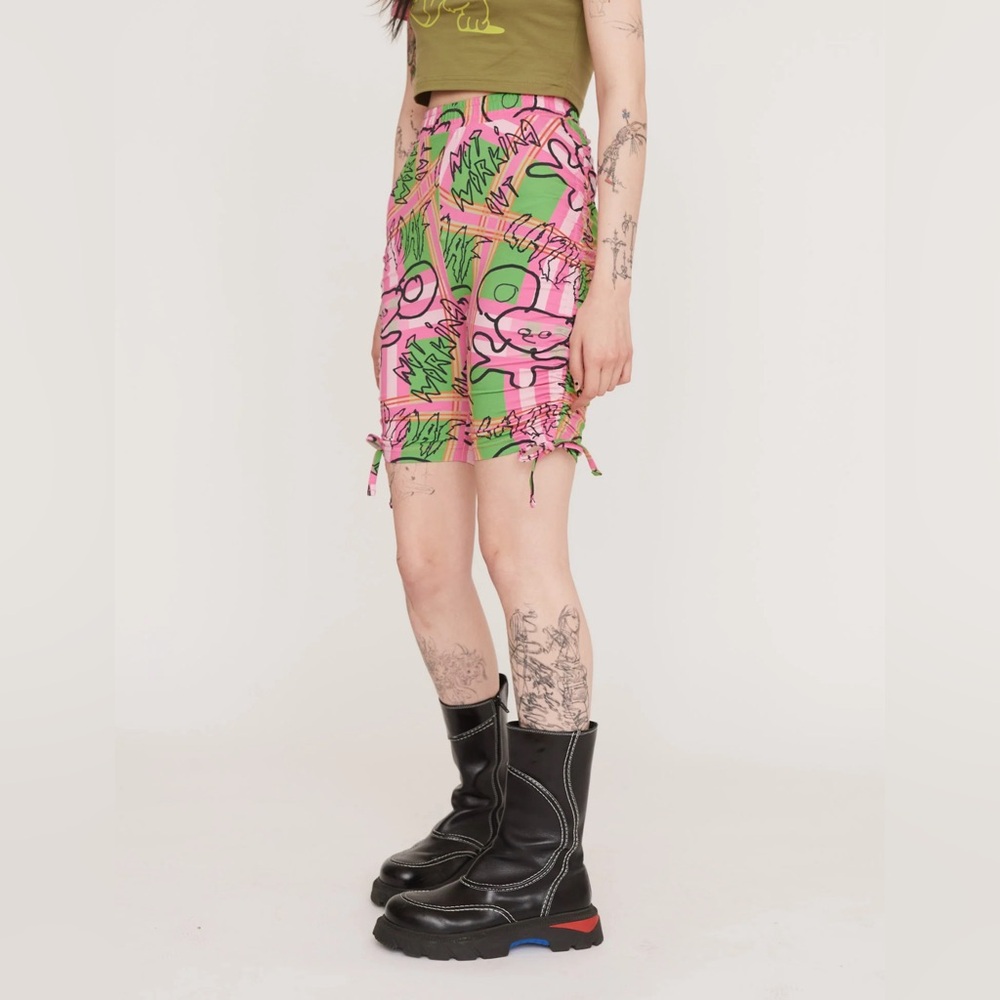 Lazy Oaf Not Working Out Rouched Cycling Shorts U… - image 1
